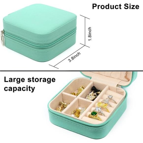 New - Small Jewelry Box, Travel Ring, Earring, Necklace, Bracelet Organizer - Picture 2 of 7